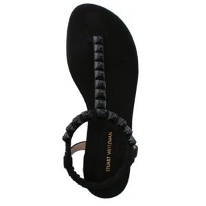 Stuart Weitzman Esme Black Suede Studded Sandals NWT!!!